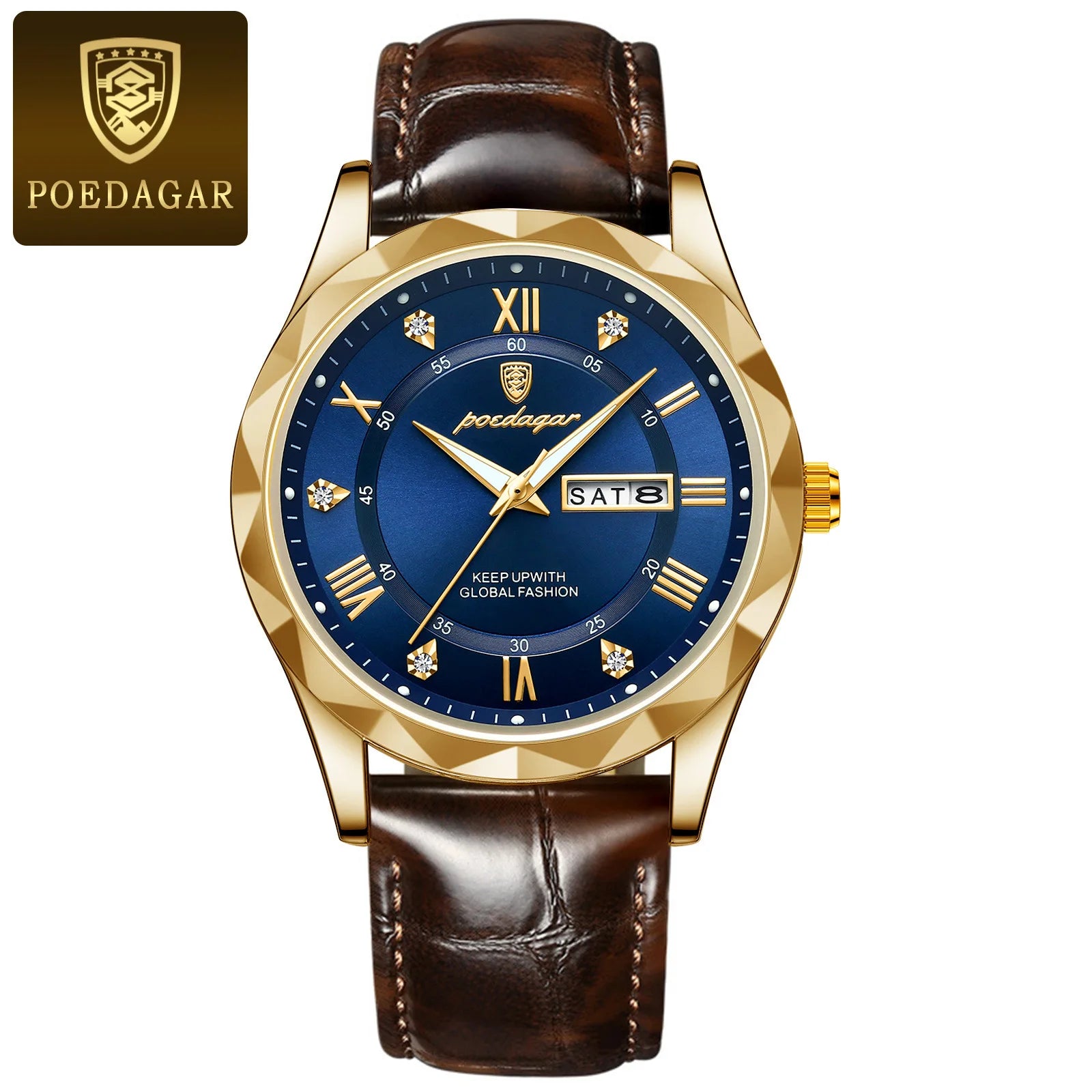 POEDAGAR 615 Luxury Men's Business Watch - Waterproof Quartz Wristwatch - stay fit
