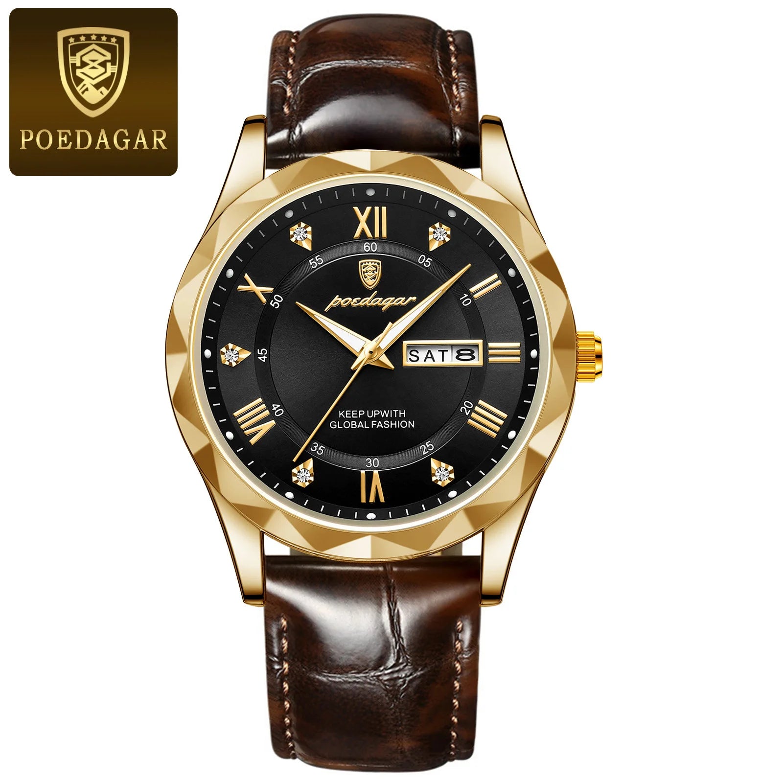 POEDAGAR 615 Luxury Men's Business Watch - Waterproof Quartz Wristwatch - stay fit