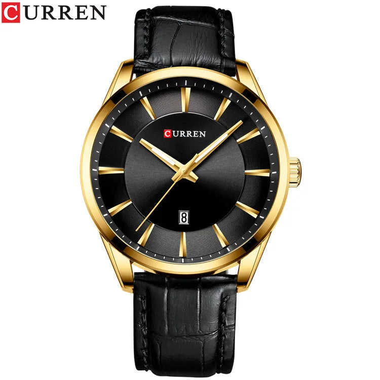 CURREN Luxury Leather Strap Watch - Premium Business Quartz Watch for Men - stay fit