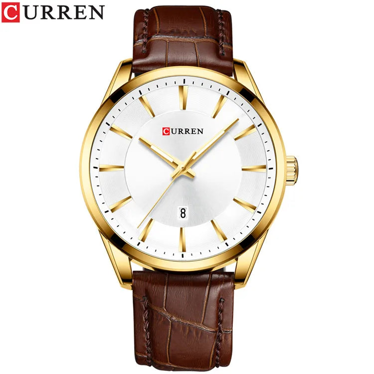 CURREN Luxury Leather Strap Watch - Premium Business Quartz Watch for Men - stay fit