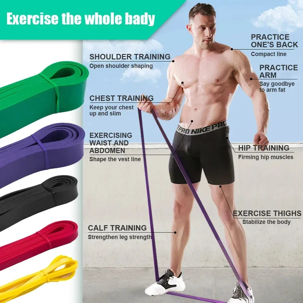 Resistance Bands Set 125lbs - Complete Home Gym in a Bag | Portable Workout - stay fit