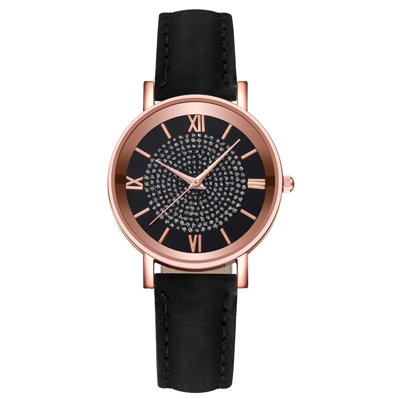 Arabic Dial Women's Watch - Fashion Leather Band Quartz Watch - stay fit