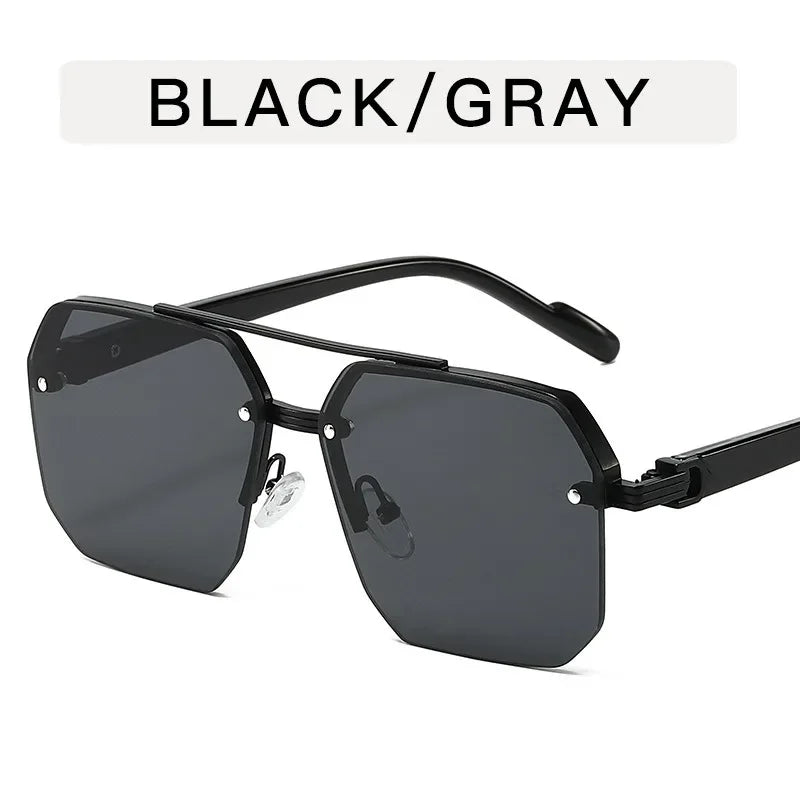 Metal Frame Sports Sunglasses - Retro Half Frame Sunglasses for Men - stay fit