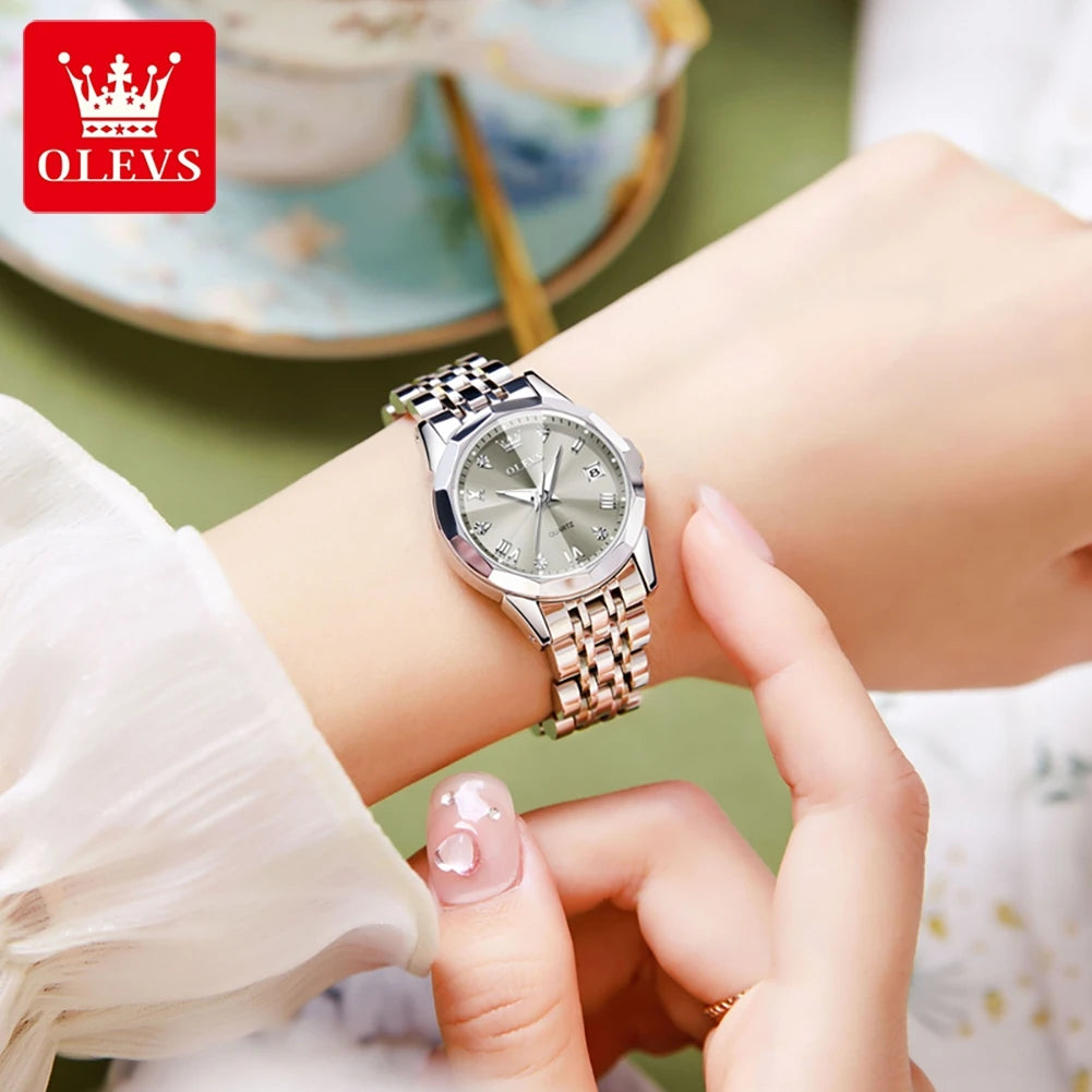 OLEVS Luxury Women's Watch - Waterproof Stainless Steel Luminous Quartz - stay fit