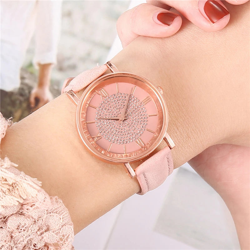 Arabic Dial Women's Watch - Fashion Leather Band Quartz Watch - stay fit
