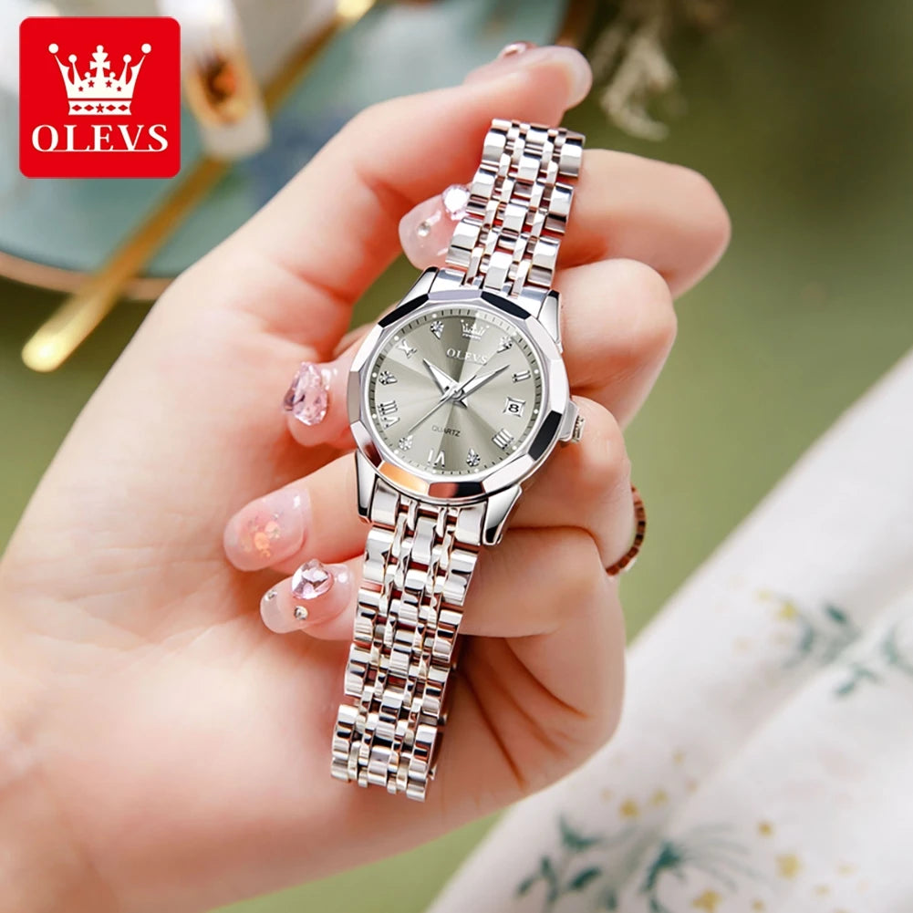 OLEVS Luxury Women's Watch - Waterproof Stainless Steel Luminous Quartz - stay fit