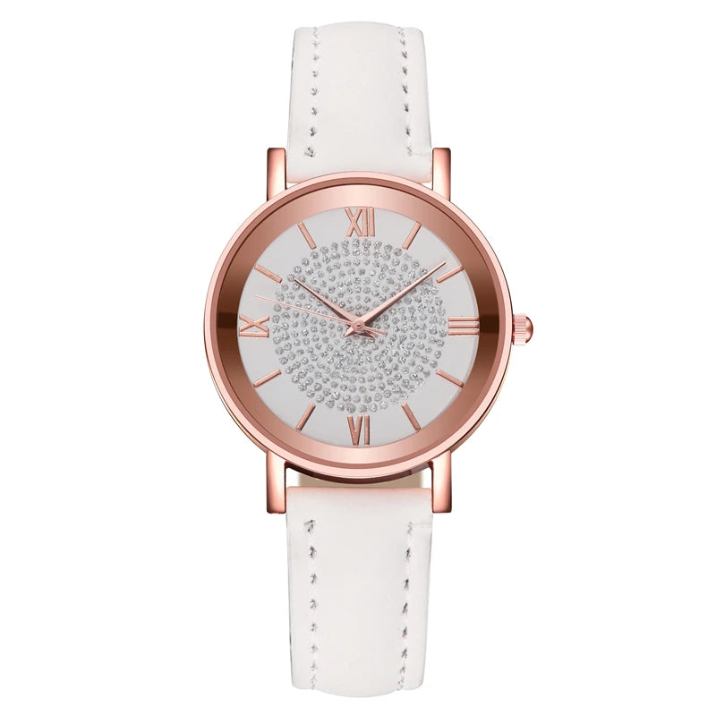 Arabic Dial Women's Watch - Fashion Leather Band Quartz Watch - stay fit