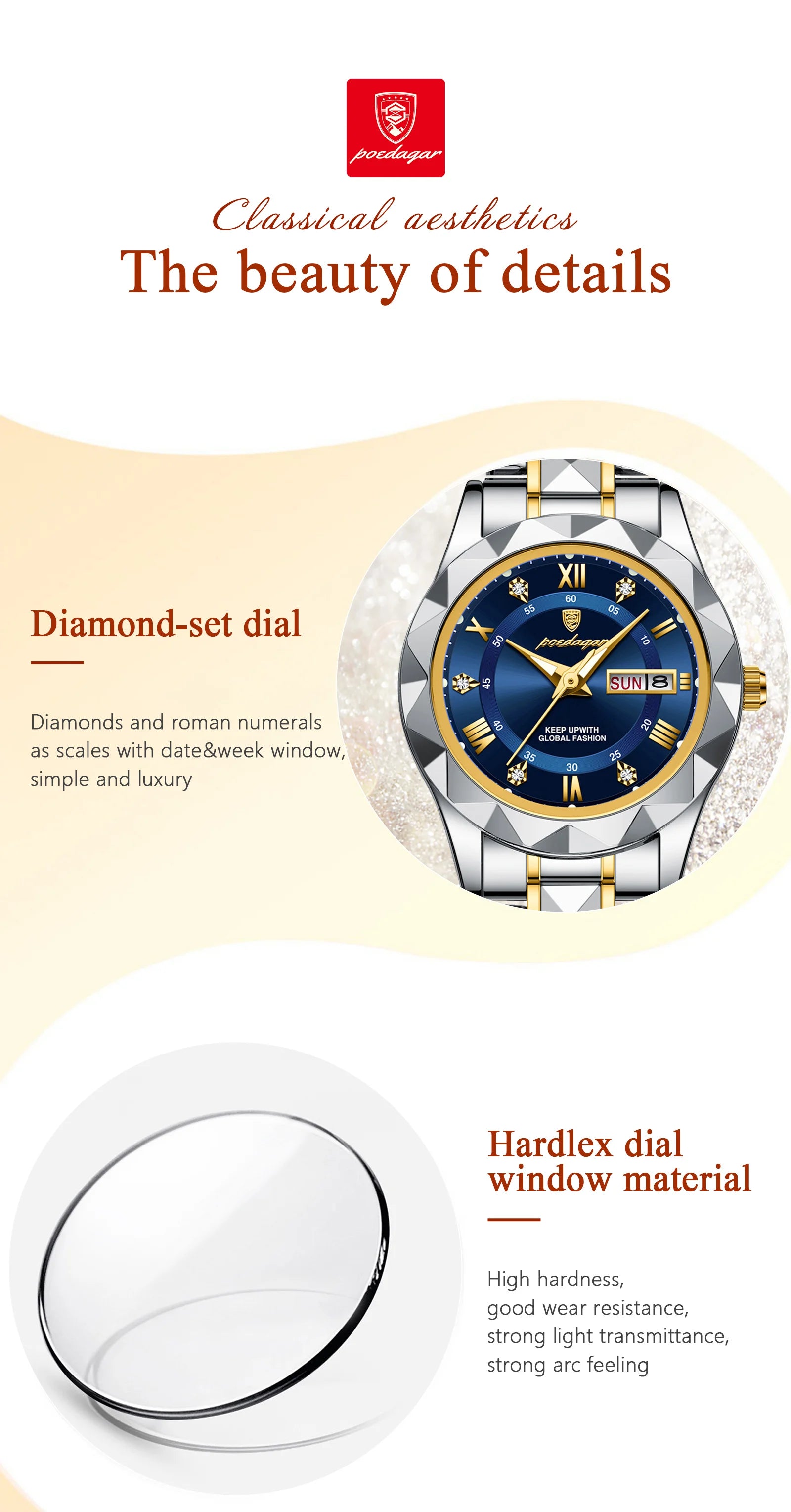 POEDAGAR Luxury Luminous Women's Watch - Waterproof Stainless Steel Quartz - stay fit