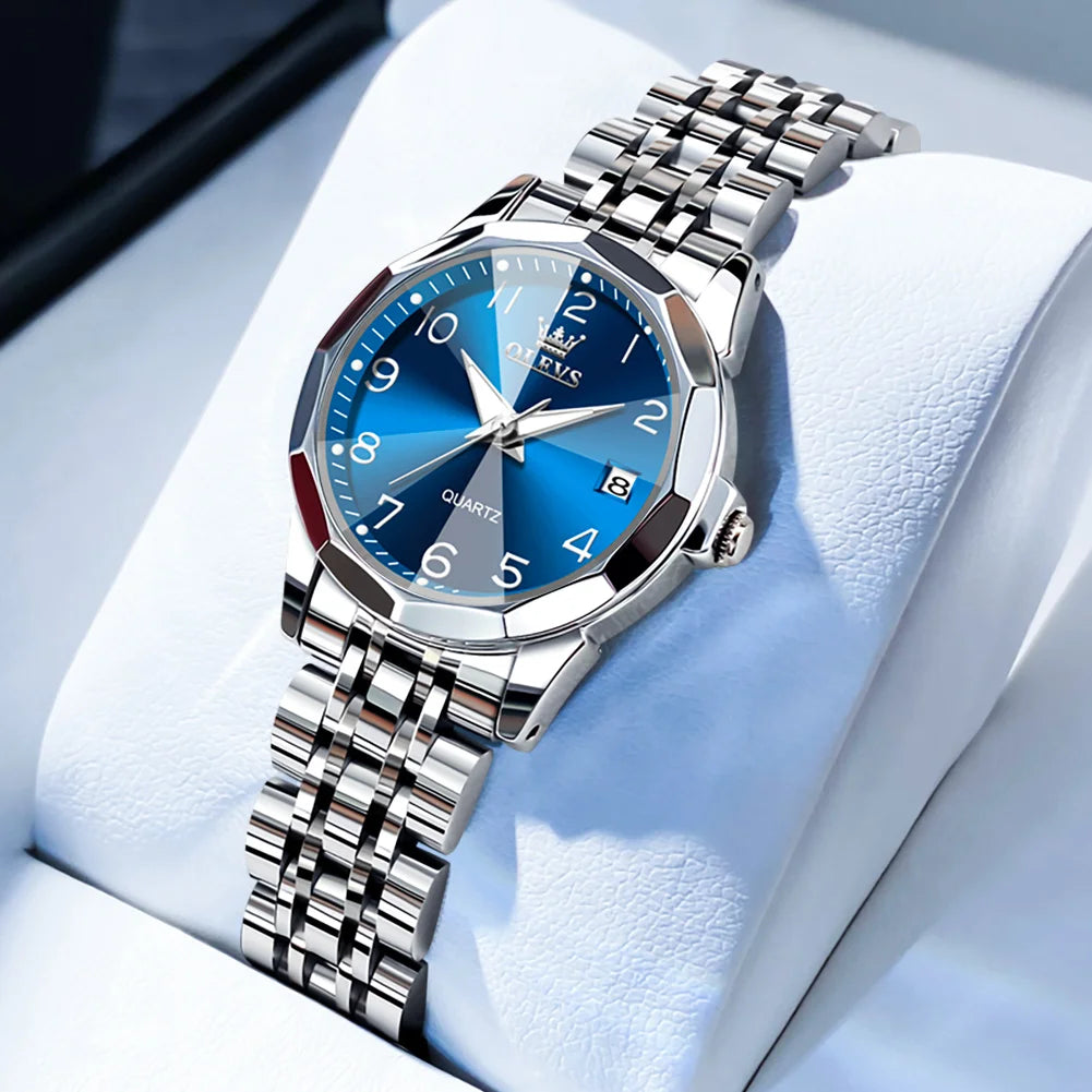 OLEVS Luxury Women's Watch - Waterproof Stainless Steel Luminous Quartz - stay fit