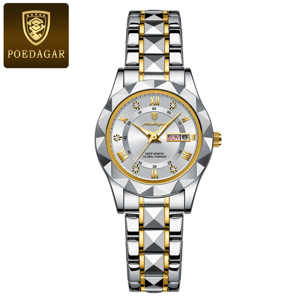 POEDAGAR Luxury Luminous Women's Watch - Waterproof Stainless Steel Quartz - stay fit
