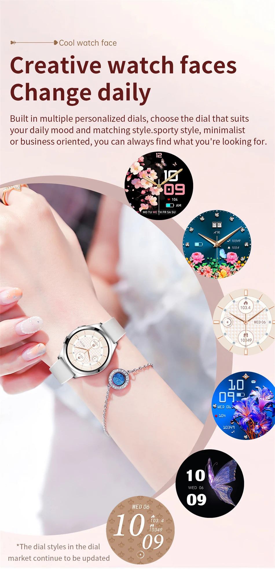 LIGE AMOLED Ladies Smartwatch - 1.27" HD Screen Custom Dial Bluetooth Call - stay fit