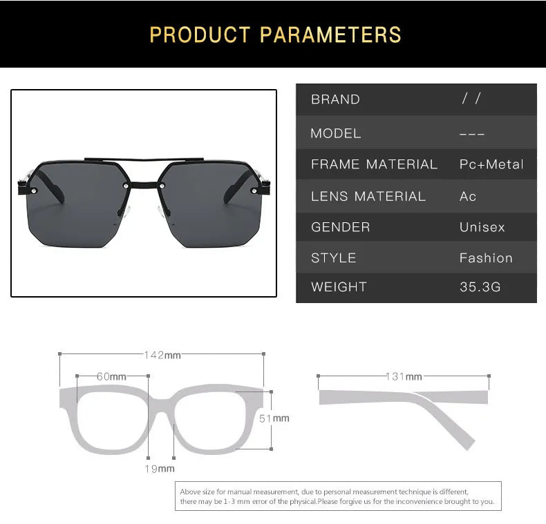 Metal Frame Sports Sunglasses - Retro Half Frame Sunglasses for Men - stay fit