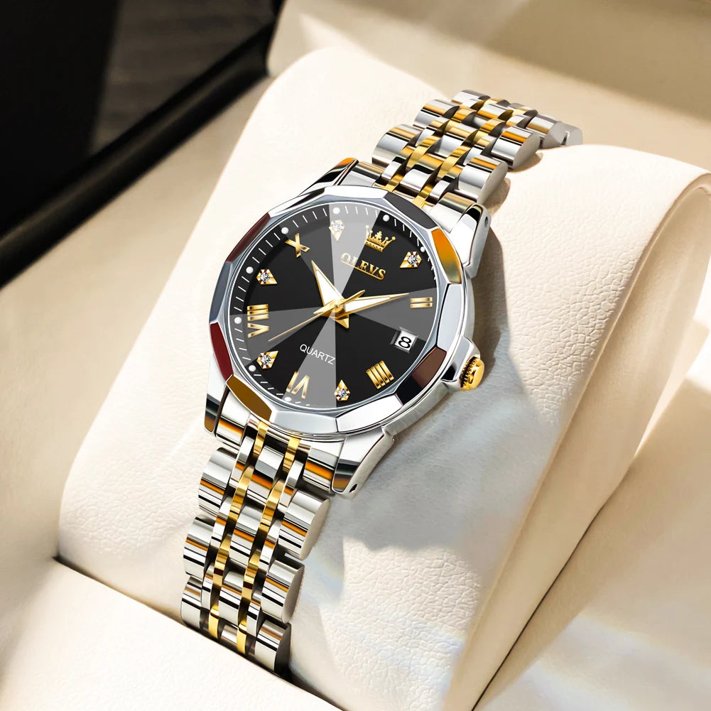 OLEVS Luxury Women's Watch - Waterproof Stainless Steel Luminous Quartz - stay fit