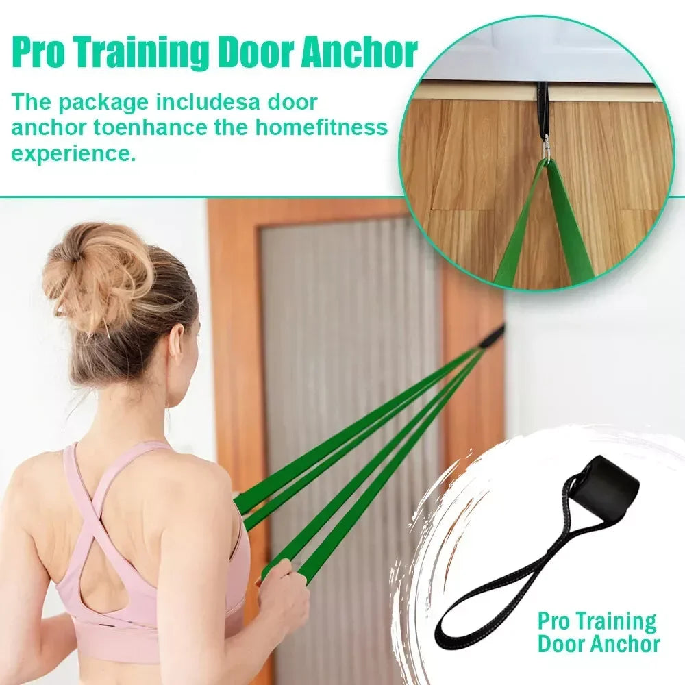 Resistance Bands Set 125lbs - Complete Home Gym in a Bag | Portable Workout - stay fit