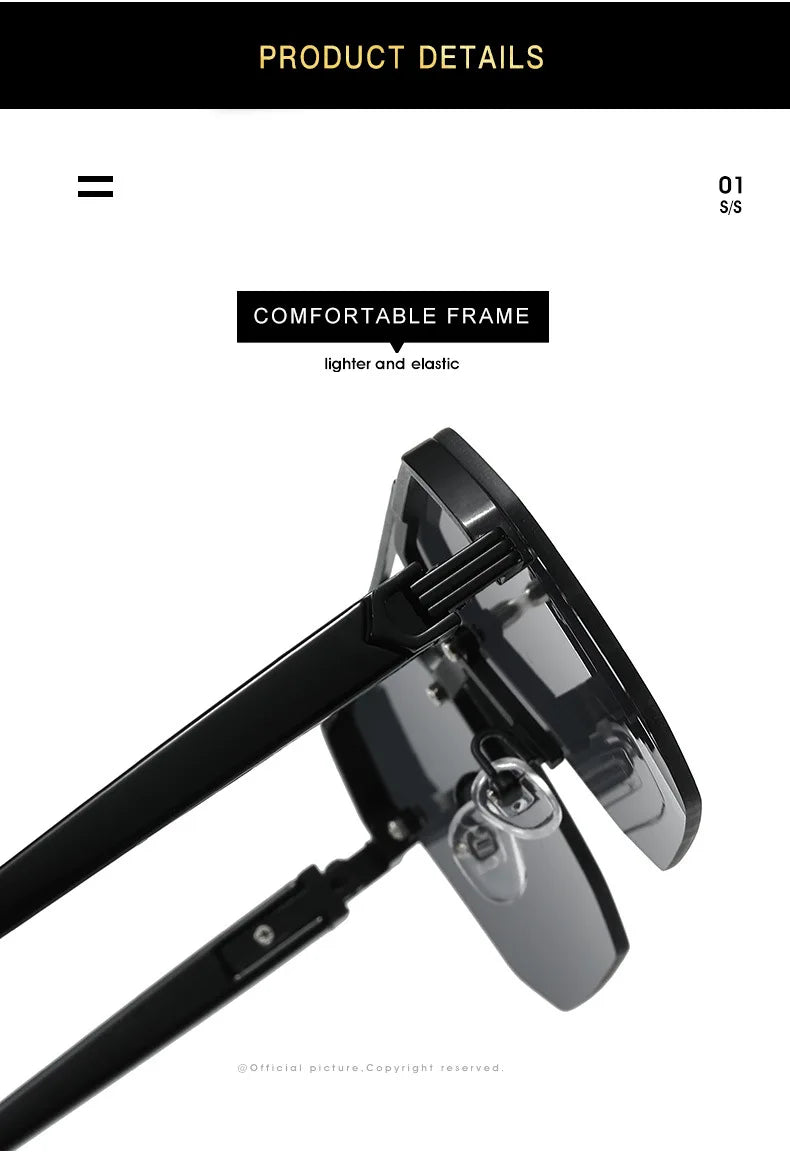 Metal Frame Sports Sunglasses - Retro Half Frame Sunglasses for Men - stay fit