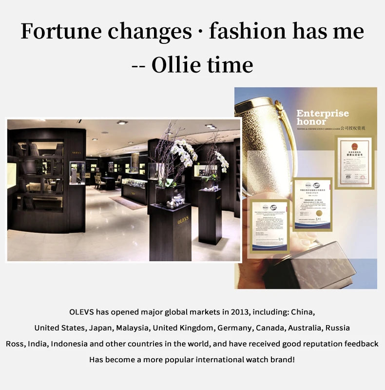 OLEVS Luxury Women's Watch - Waterproof Stainless Steel Luminous Quartz - stay fit