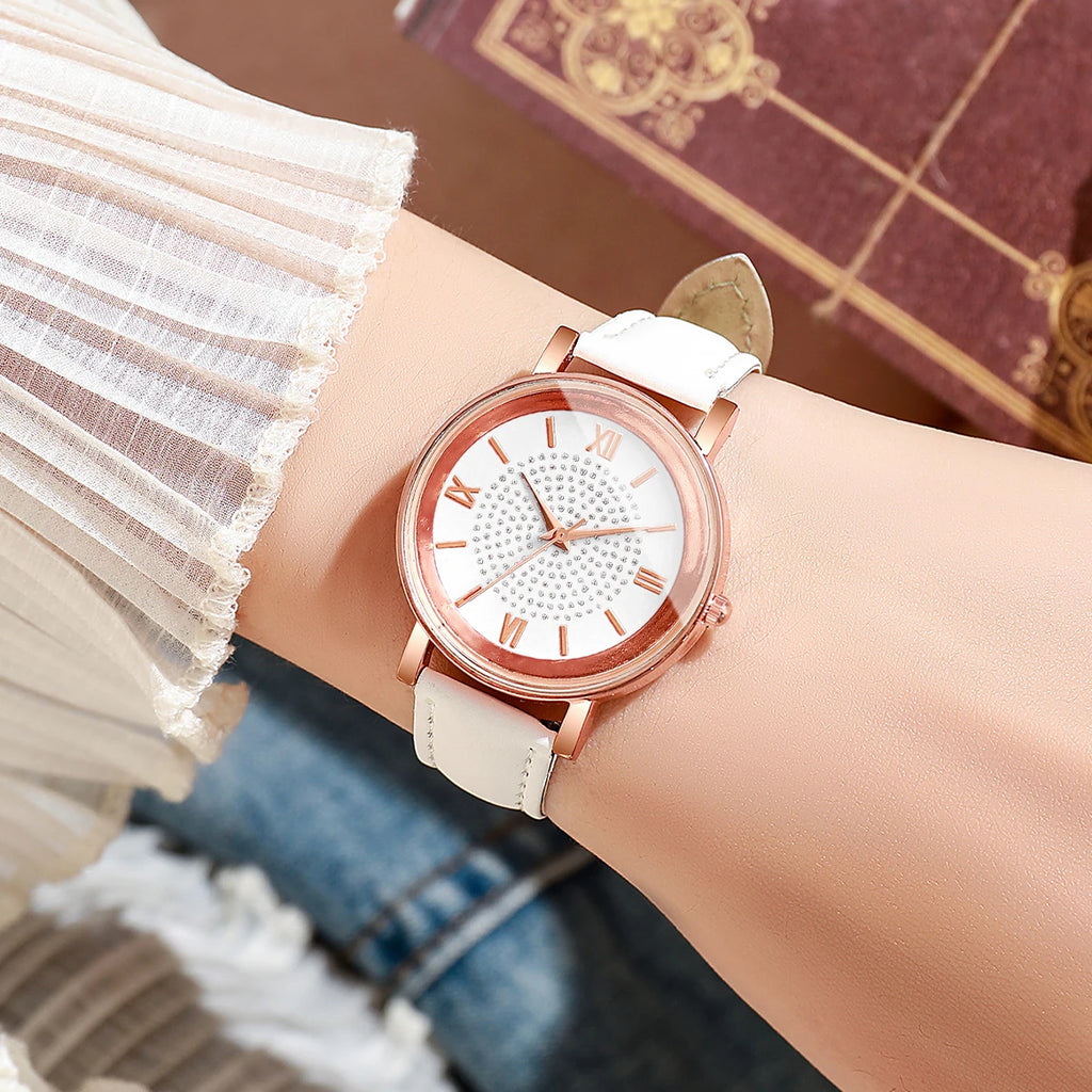 Arabic Dial Women's Watch - Fashion Leather Band Quartz Watch - stay fit