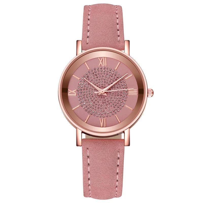Arabic Dial Women's Watch - Fashion Leather Band Quartz Watch - stay fit