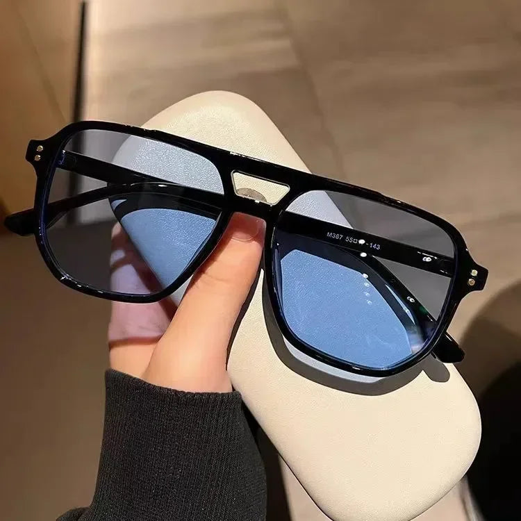Vintage Men Women Big Sunglasses Men Square Shades Brand Designer Unisex Sun Glasses Black Lense Male Female Sunglasses UV400 - stay fit