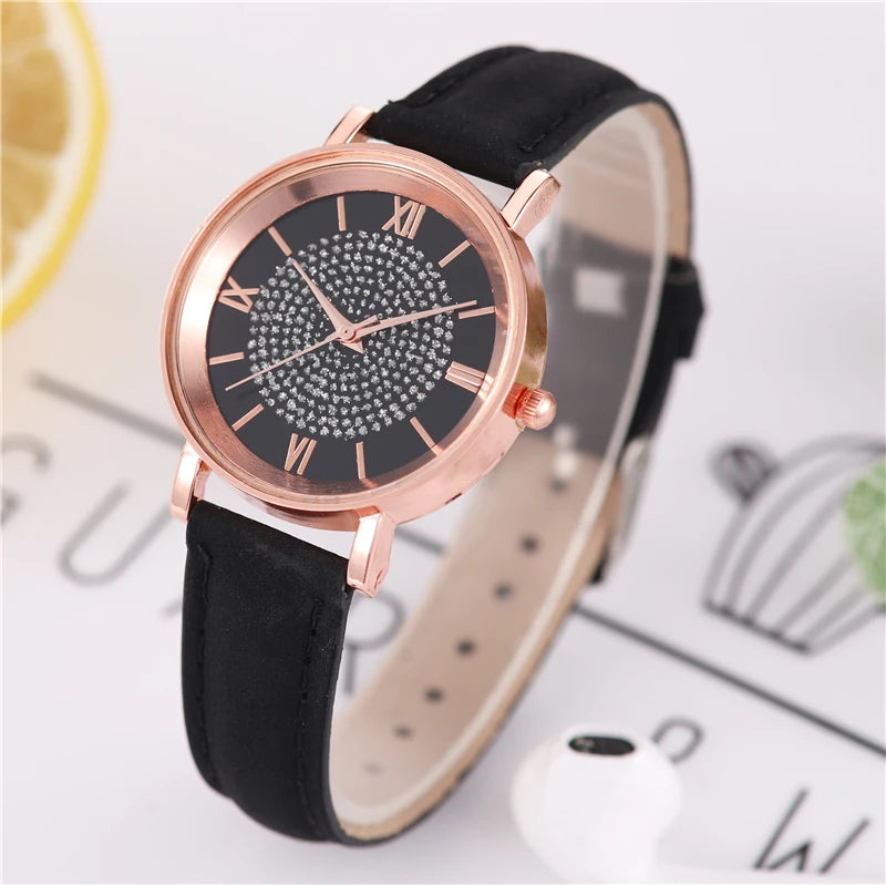 Arabic Dial Women's Watch - Fashion Leather Band Quartz Watch - stay fit