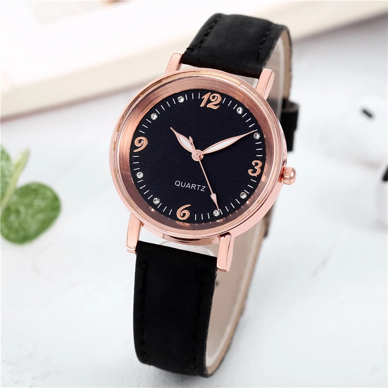 Arabic Dial Women's Watch - Fashion Leather Band Quartz Watch - stay fit