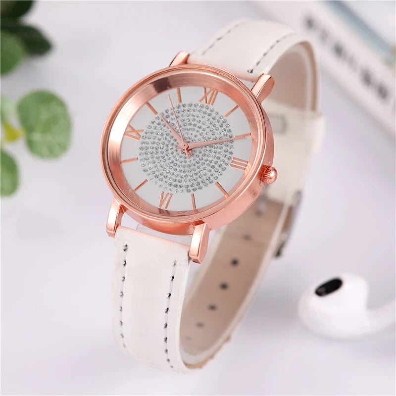 Arabic Dial Women's Watch - Fashion Leather Band Quartz Watch - stay fit