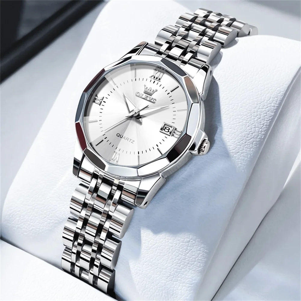 OLEVS Luxury Women's Watch - Waterproof Stainless Steel Luminous Quartz - stay fit