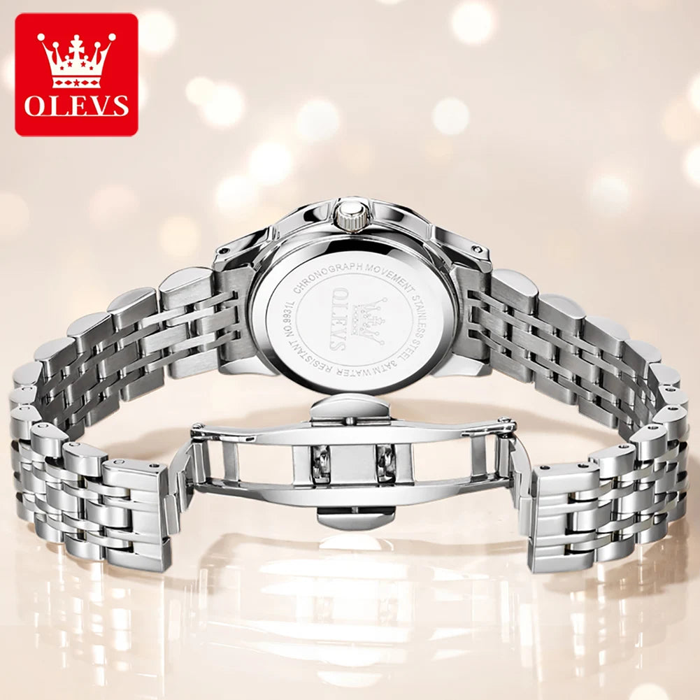 OLEVS Luxury Women's Watch - Waterproof Stainless Steel Luminous Quartz - stay fit