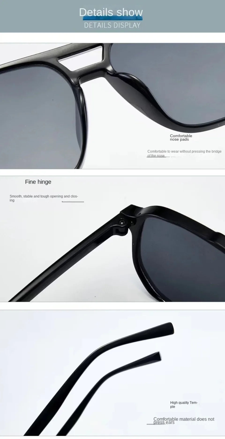 Vintage Men Women Big Sunglasses Men Square Shades Brand Designer Unisex Sun Glasses Black Lense Male Female Sunglasses UV400 - stay fit