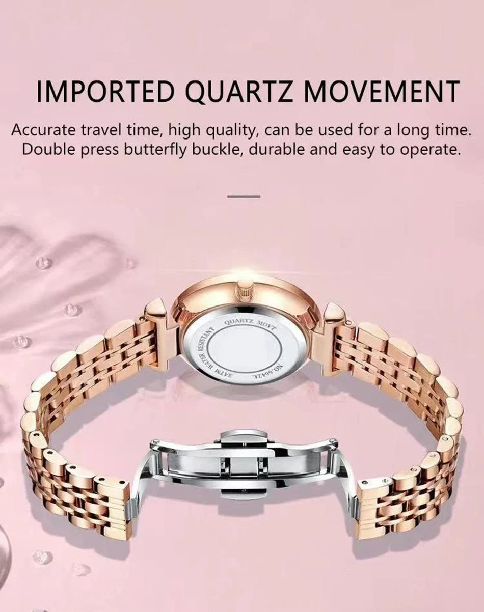 POEDAGAR Luxury Elegant Ladies Watch - Waterproof Stainless Steel Quartz Watch - stay fit