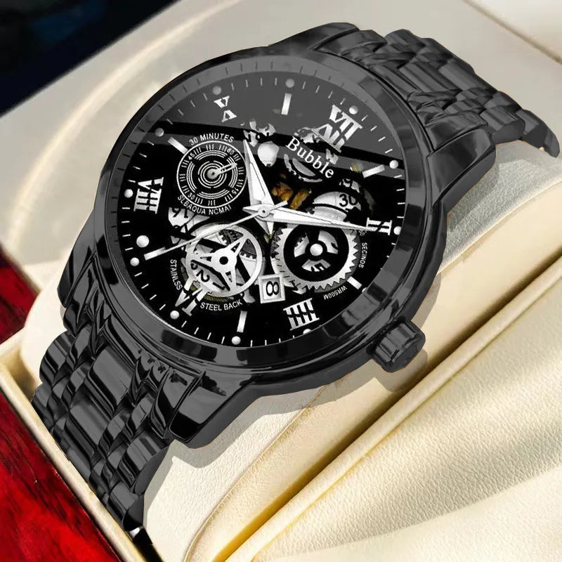 UTHAI Roman Hollow Watch - High-End Luxury Quartz Watch for Men - stay fit
