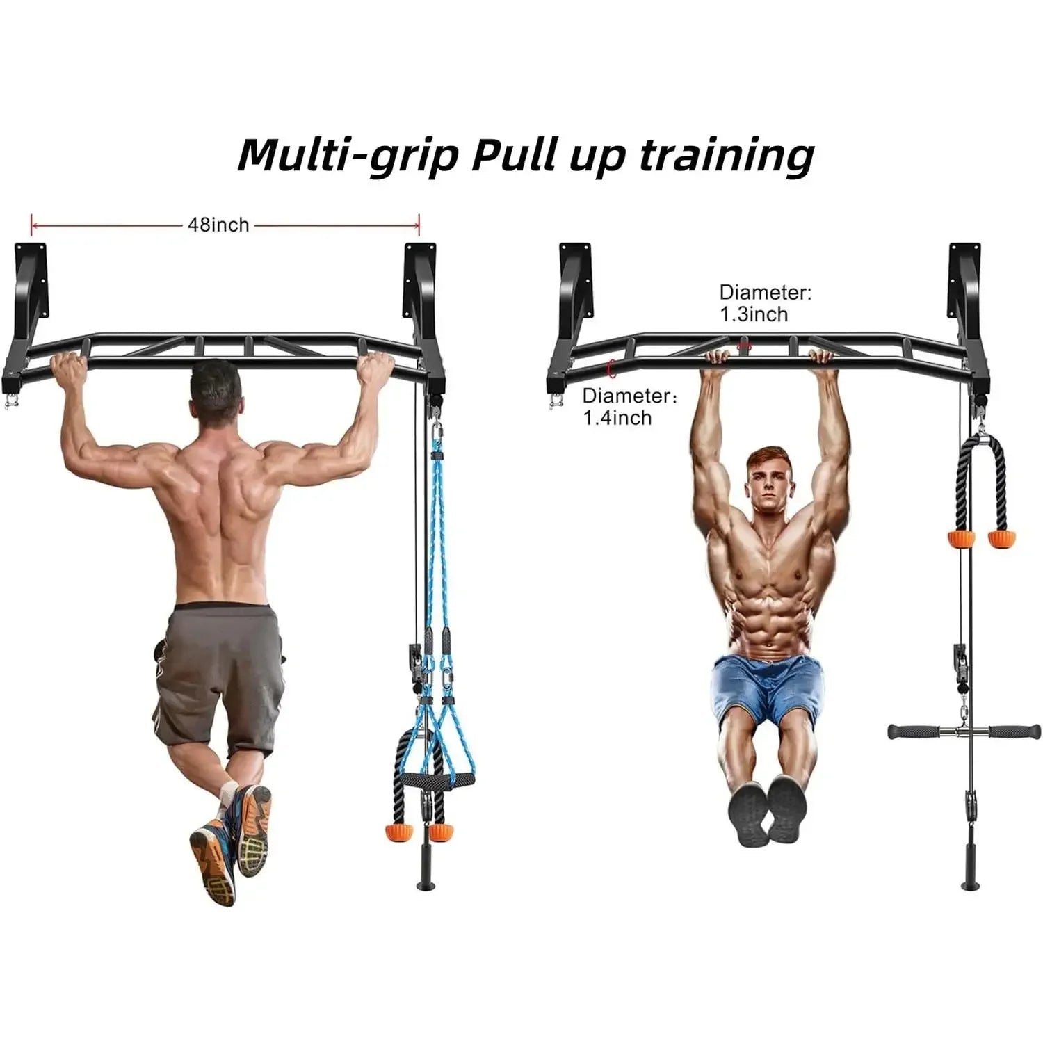 Wall-Mounted Pull-Up Bar System - Professional Home Gym | 300lbs Capacity - stay fit
