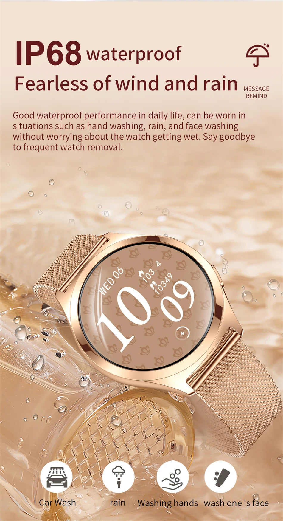 LIGE AMOLED Ladies Smartwatch - 1.27" HD Screen Custom Dial Bluetooth Call - stay fit