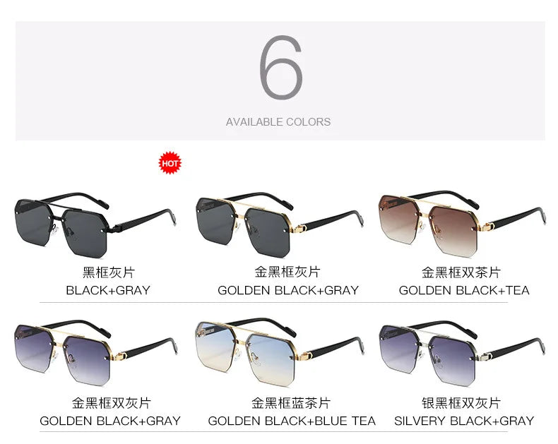 Metal Frame Sports Sunglasses - Retro Half Frame Sunglasses for Men - stay fit