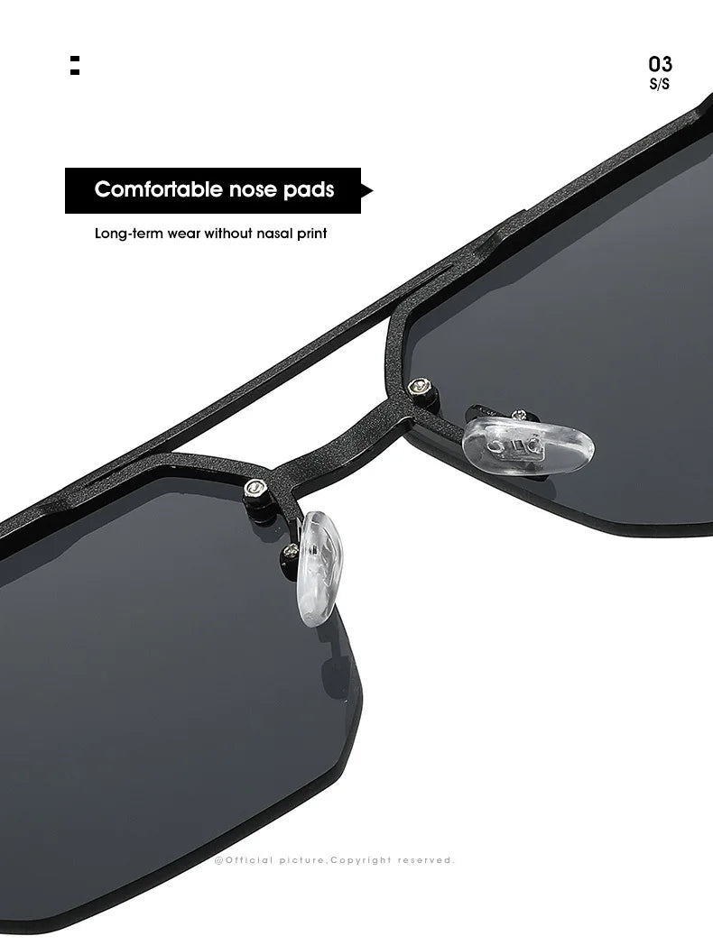 Metal Frame Sports Sunglasses - Retro Half Frame Sunglasses for Men - stay fit